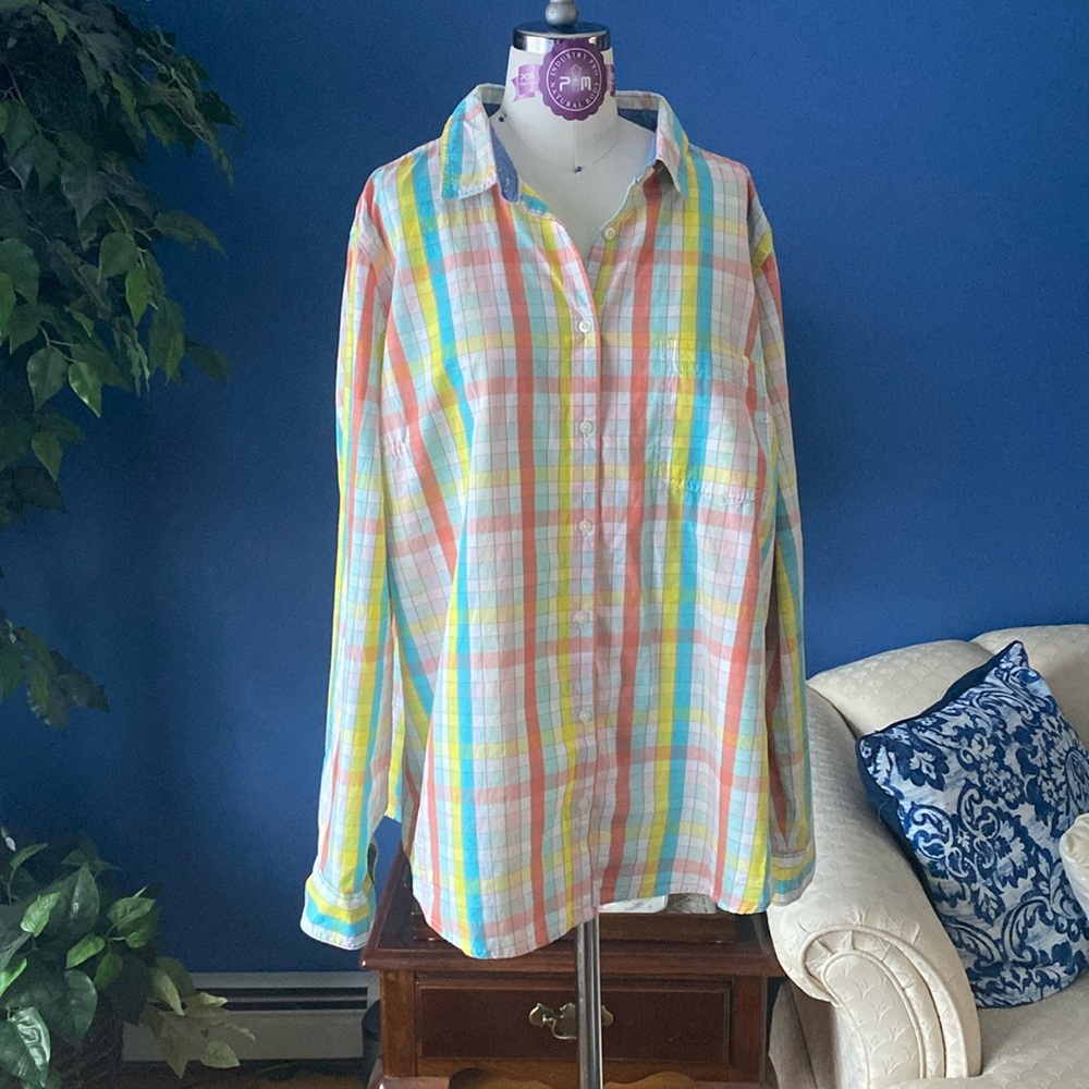 Pastel Check Long Sleeve Button Up